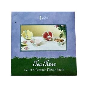 New in Box Style by Lava Vintage Pastel Floral Flower Tea Time Ceramic Bowls